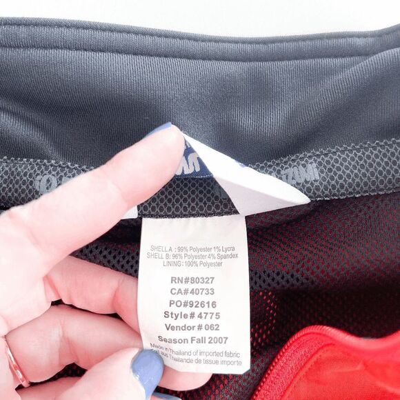 Pearl iZumi Mens Windbreaker Jacket Pullover Long Sleeve Orange Black Medium - Picture 8 of 11